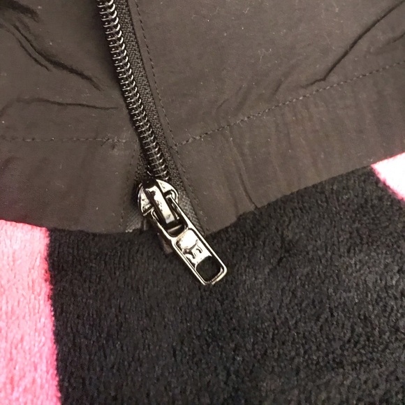 NEW💗VS PINK BLACK MOCK NECK HOODED FULLZIP ANORAK - Picture 15 of 16